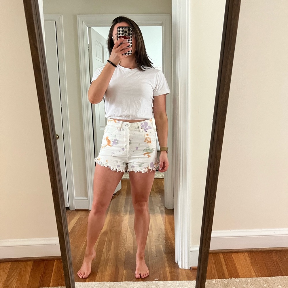 Tie dye denim shorts!